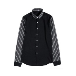 SKR018 made men's casual long-sleeved shirt Striped stitching Shirt store SKR018 made men's casual long-sleeved shirt Striped stitching Shirt store